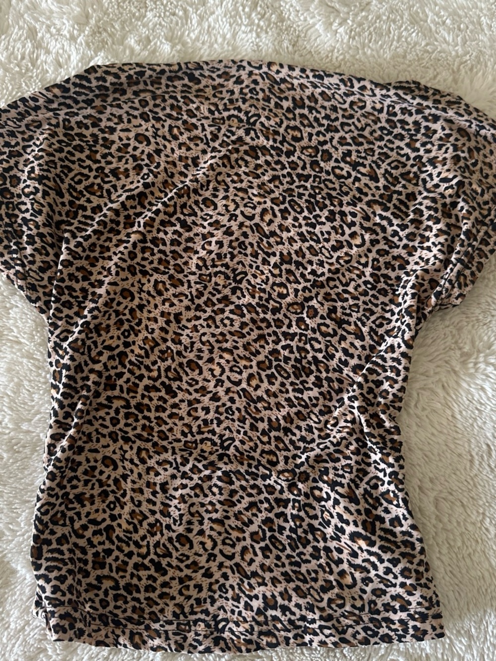 SHEIN Beige and Black Leopard Short Sleeve Tee